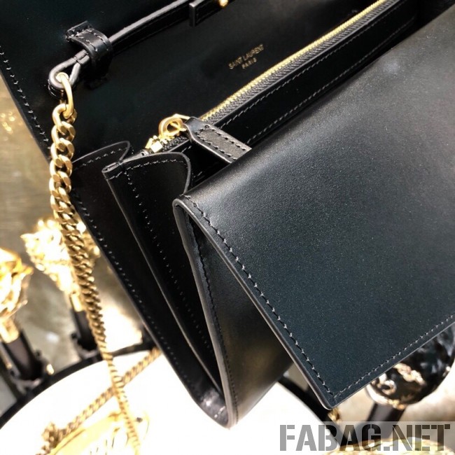 Saint Laurent Sulpice Chain Wallet in Smooth Leather 554763 Black 2019 (YDP-9022832 )