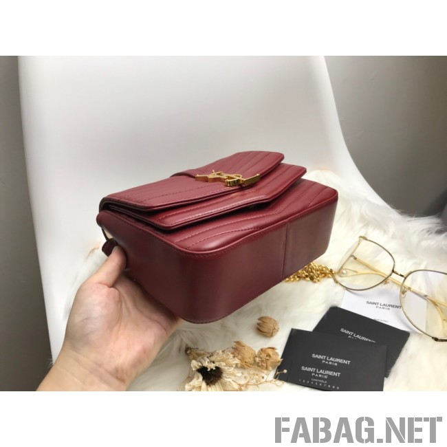 Saint Laurent Sulpice Small in Matelasse Lambskin 532662 Burgundy 2019 (KTS-9030717 )