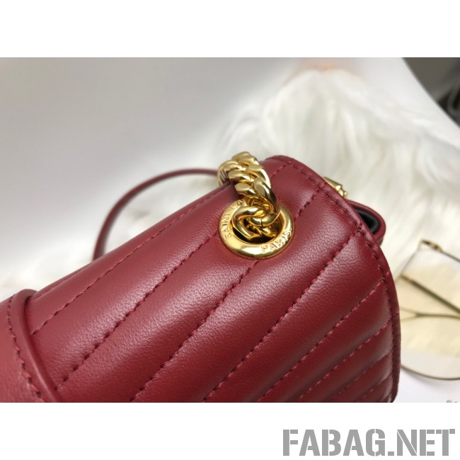 Saint Laurent Sulpice Small in Matelasse Lambskin 532662 Burgundy 2019 (KTS-9030717 )