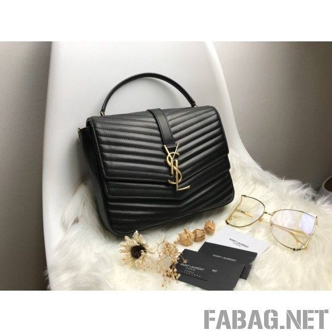 Saint Laurent Sulpice Medium in Matelasse Lambskin 532652 Black 2019 (KTS-9030715 )