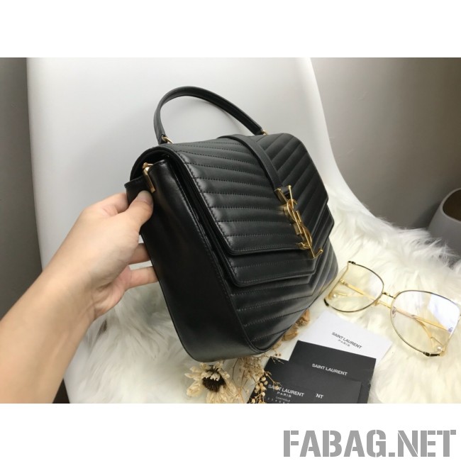 Saint Laurent Sulpice Medium in Matelasse Lambskin 532652 Black 2019 (KTS-9030715 )