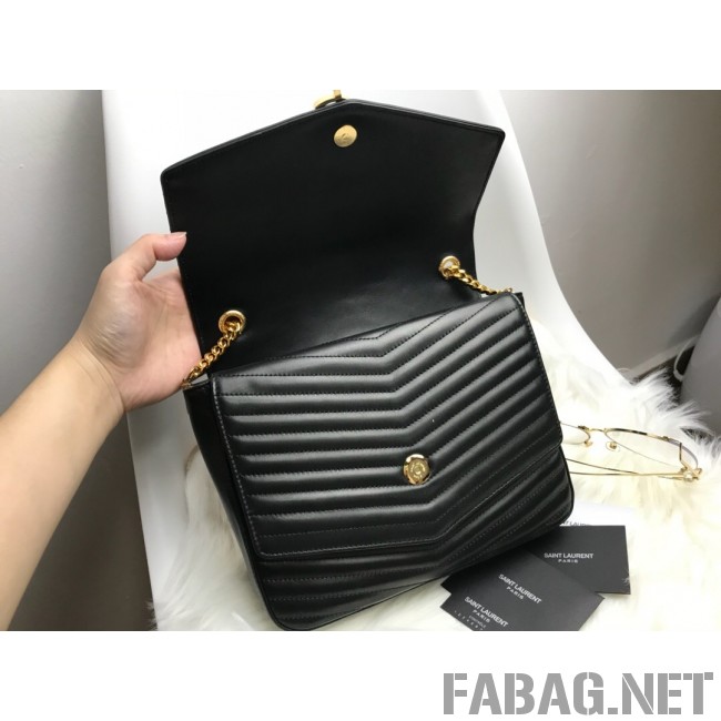 Saint Laurent Sulpice Medium in Matelasse Lambskin 532652 Black 2019 (KTS-9030715 )