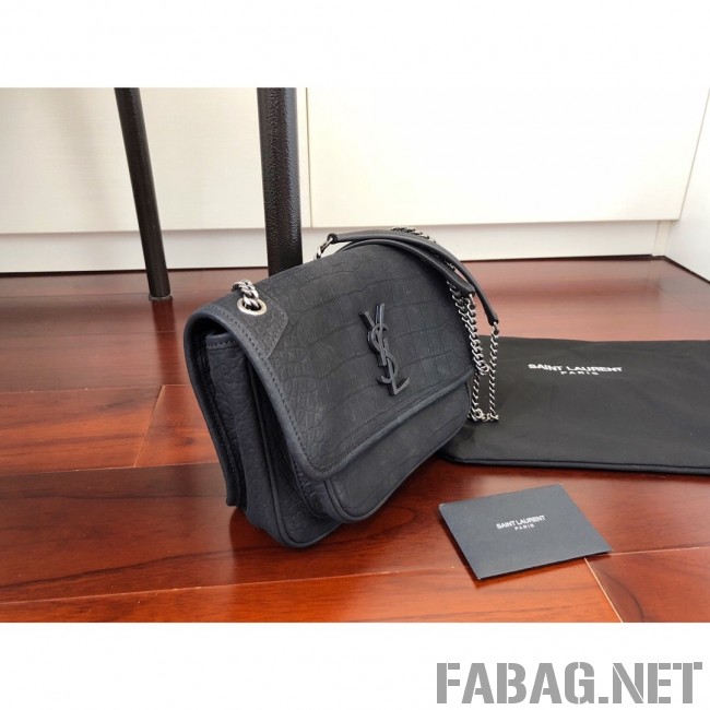 Saint Laurent Niki Baby Chain Bag in Matte Crocodile Leather 533037 Black 2019 (KTS-9031607 )