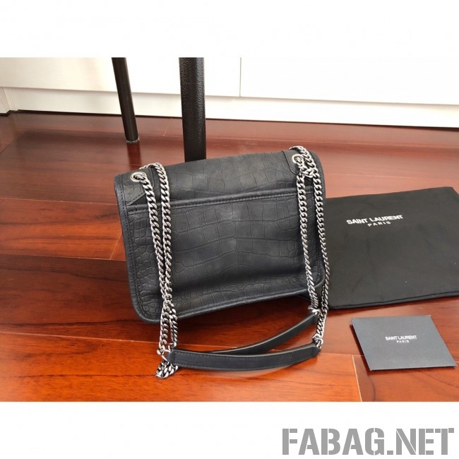 Saint Laurent Niki Baby Chain Bag in Matte Crocodile Leather 533037 Black 2019 (KTS-9031607 )