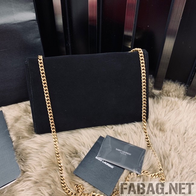 Saint Laurent Medium Reversible Kate in Suede and Smooth Leather 553804 Black 2019 (JUND-9031901 )