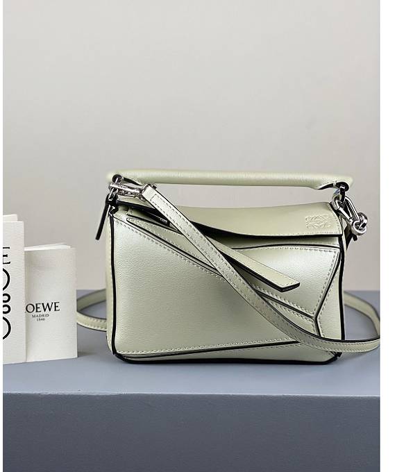 Loewe Fluorescent Green Original Calfskin Leather Mini Puzzle Bag