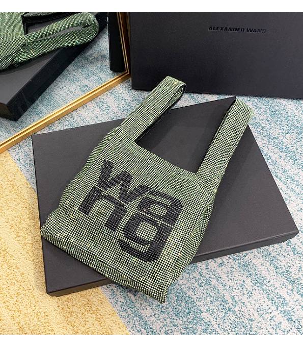 Alexander Wang Wangloc Green Original Lambskin Leather Diamond Mini Shopping Tote Bag