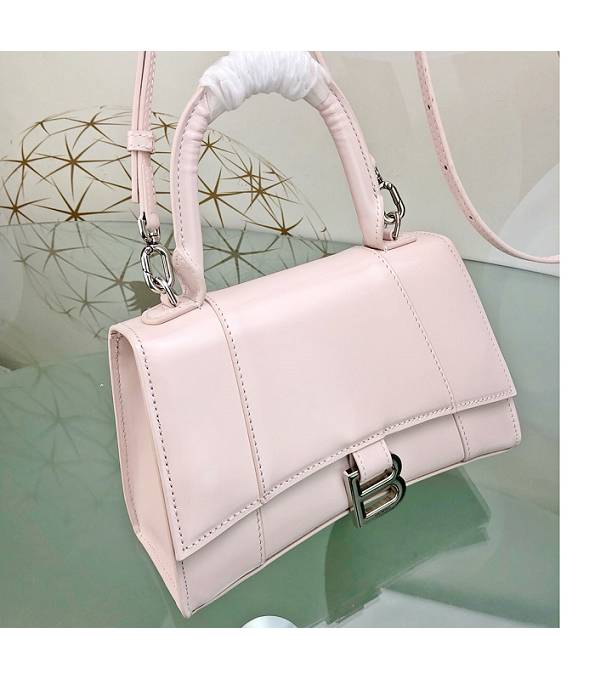 Balenciaga Nude Pink Original Plain Veins Calfakin Leather Silver Buckle 23cm Hourglass Bag