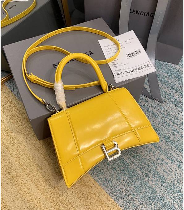 Balenciaga Pineapple Yellow Original Plain Veins Calfskin Leather 23cm Hourglass Bag