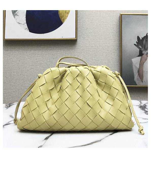 Bottega Veneta Cloud Yellow Original Weave Lambskin Leather Mini Pouch