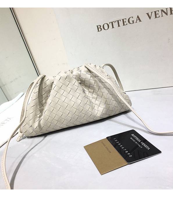 Bottega Veneta Cloud White Original Weave Lambskin Leather Mini Pouch