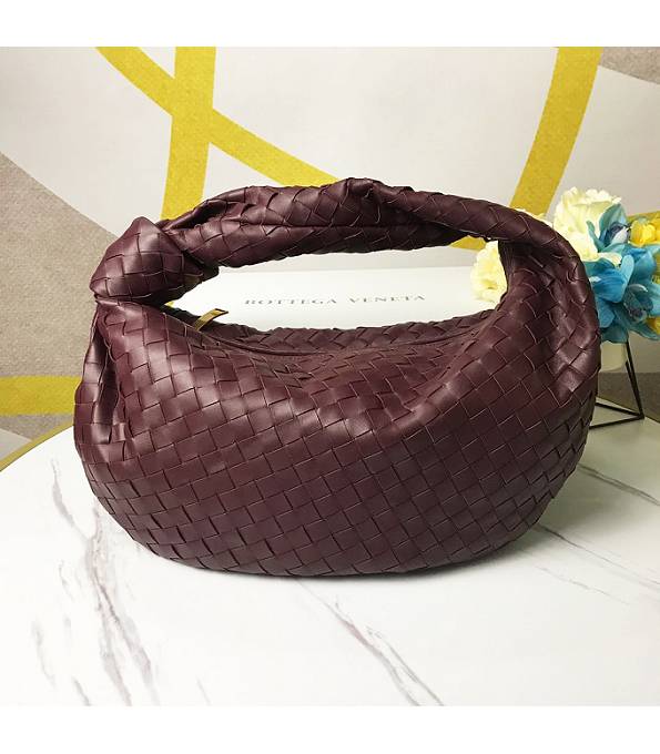 Bottega Veneta Jodie Wine Red Original Weave Leather Hobo Bag