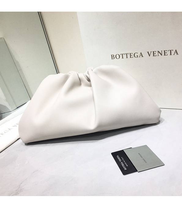 Bottega Veneta Cloud White Original Lambskin Lambskin Leather Pouch