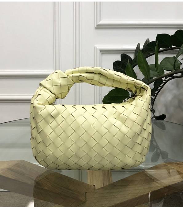 Bottega Veneta Jodie Light Yellow Original Weave Leather Mini Hobo Bag