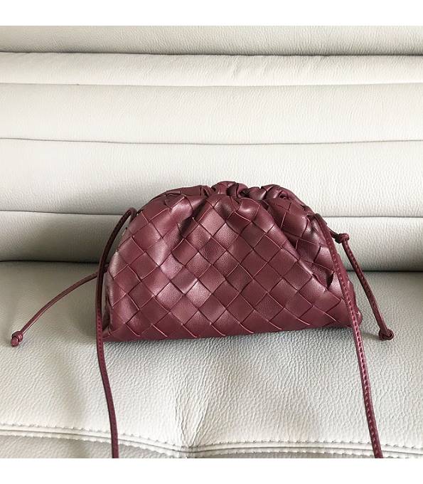 Bottega Veneta Cloud Jujube Original Weave Lambskin Leather Mini Pouch