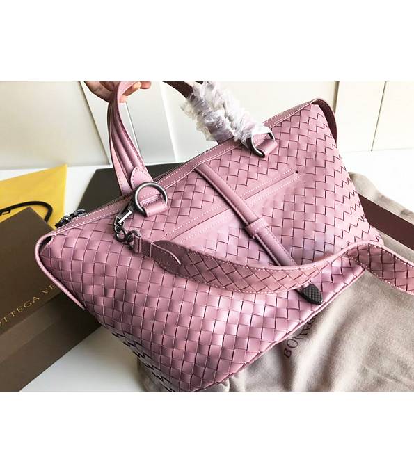 Bottega Veneta Tambura Pink Original Weave Real Leather Bucket Bag