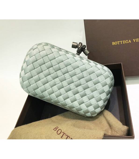 Bottega Veneta Knot Light Green Original Weave Silk Small Clutch