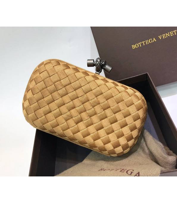 Bottega Veneta Knot Brown Original Weave Silk Small Clutch