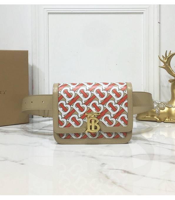 Burberry Monogram Print Apricot Original Leather Belt Bag