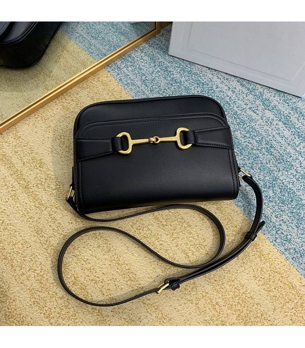 Celine Horsebit Black Original Plain Veins Leather Medium Chain Maillon Triomphe Bag