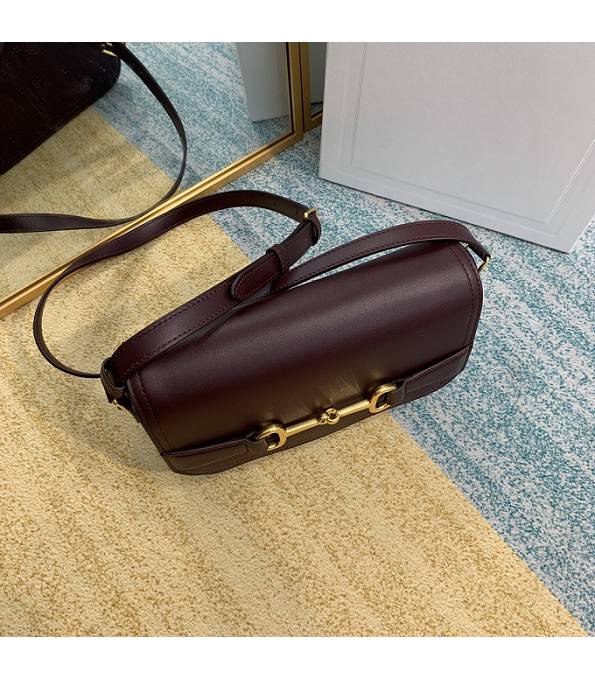 Celine Horsebit Wine Red Original Plain Veins Leather Medium Chain Maillon Triomphe Bag