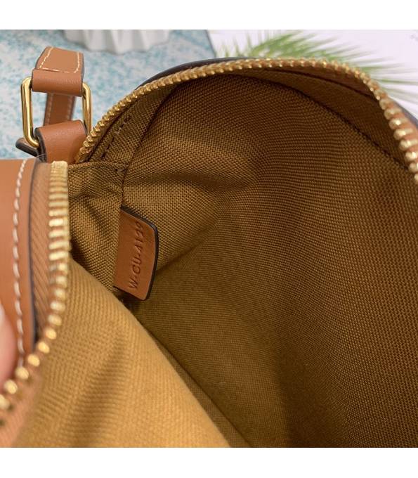 Celine Triomphe Canvas With Brown Original Leather Camera Bag