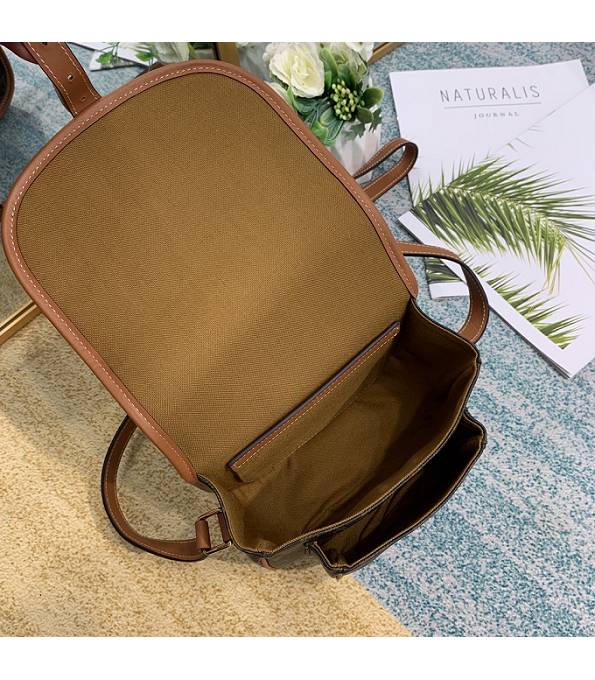 Celine Triomphe Canvas With Brown Original Leather Medium Folco Bag