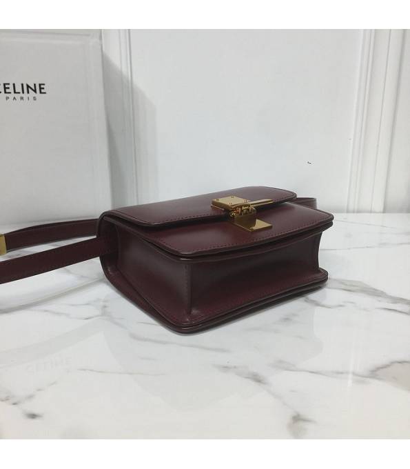 Celine Wine Red Original Plain Veins Leather Small Classic Box Bag