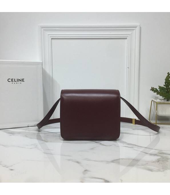 Celine Wine Red Original Plain Veins Leather Small Classic Box Bag