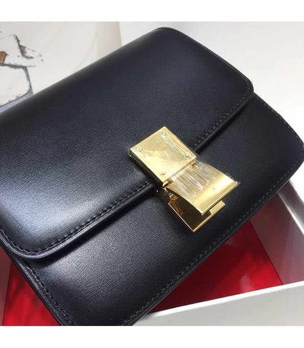 Celine Black Original Plain Veins Leather Small Classic Box Bag