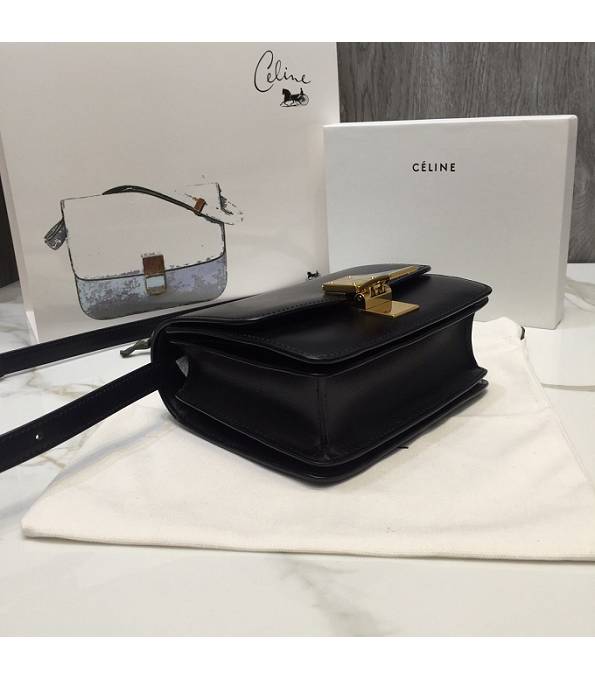 Celine Black Original Plain Veins Leather Small Classic Box Bag