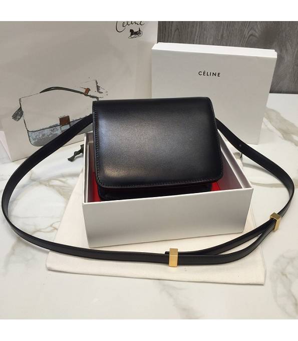 Celine Black Original Plain Veins Leather Small Classic Box Bag