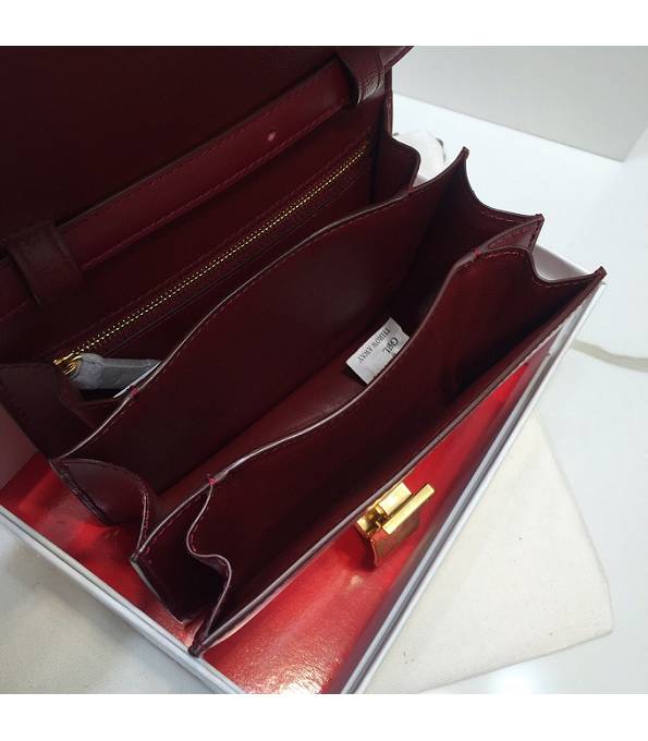 Celine Red Original Plain Veins Leather Small Classic Box Bag