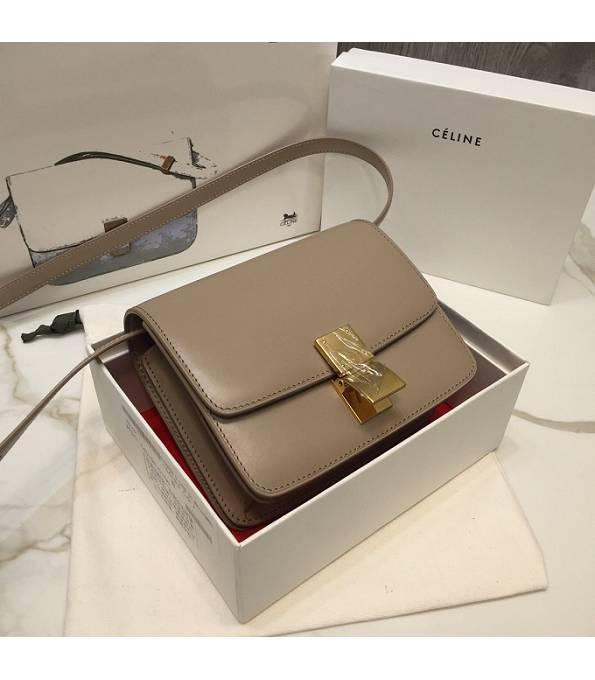 Celine Apricot Original Plain Veins Leather Small Classic Box Bag