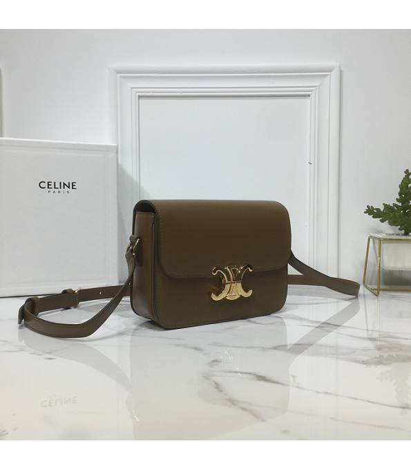 Celine Khaki Original Triomphe Box Leather 18cm Shoulder Bag