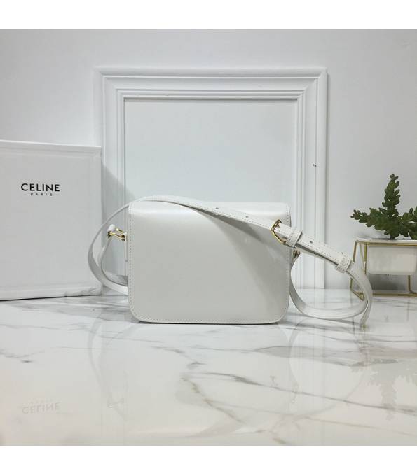 Celine White Original Triomphe Box Leather 18cm Shoulder Bag