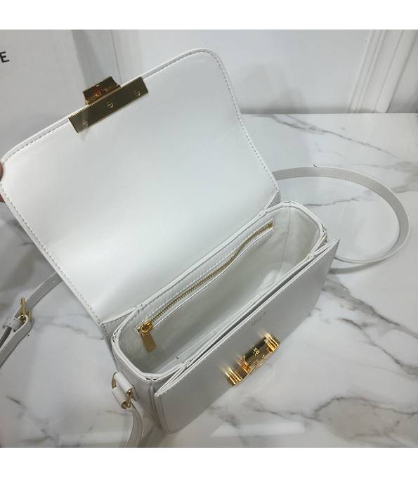 Celine White Original Triomphe Box Leather 18cm Shoulder Bag