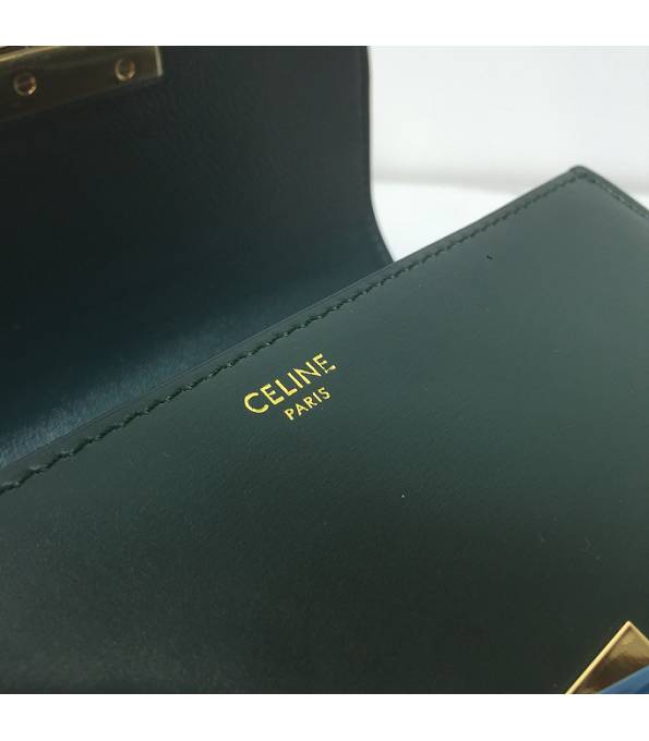 Celine Dark Green Original Triomphe Box Leather 18cm Shoulder Bag