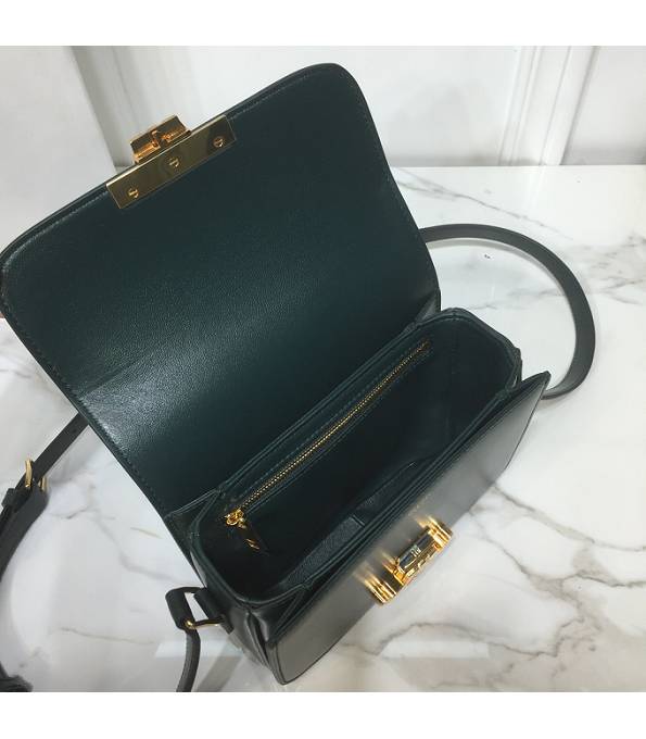 Celine Dark Green Original Triomphe Box Leather 18cm Shoulder Bag