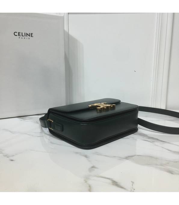 Celine Dark Green Original Triomphe Box Leather 18cm Shoulder Bag