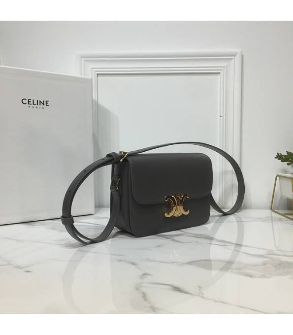 Celine Grey Original Triomphe Box Leather 18cm Shoulder Bag