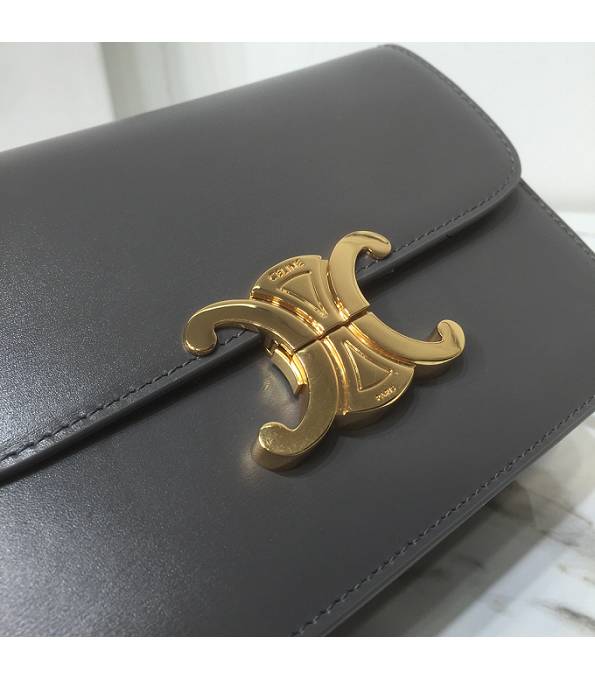 Celine Grey Original Triomphe Box Leather 18cm Shoulder Bag