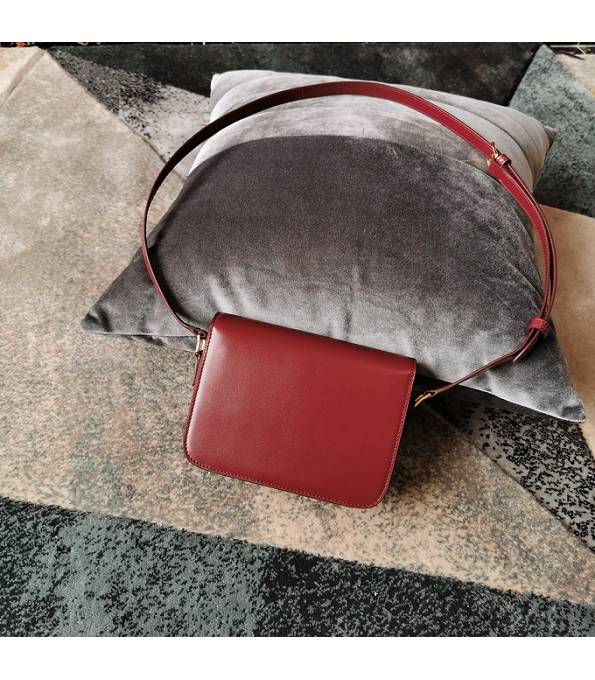Celine Wine Red Original Triomphe Box Leather 18cm Shoulder Bag