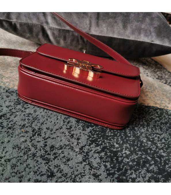Celine Wine Red Original Triomphe Box Leather 18cm Shoulder Bag