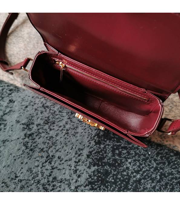 Celine Wine Red Original Triomphe Box Leather 18cm Shoulder Bag