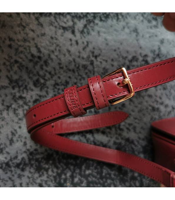 Celine Wine Red Original Triomphe Box Leather 18cm Shoulder Bag