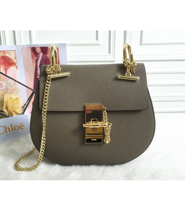 Chloe Drew Grey Original Calfskin Leather Shoulder Bag