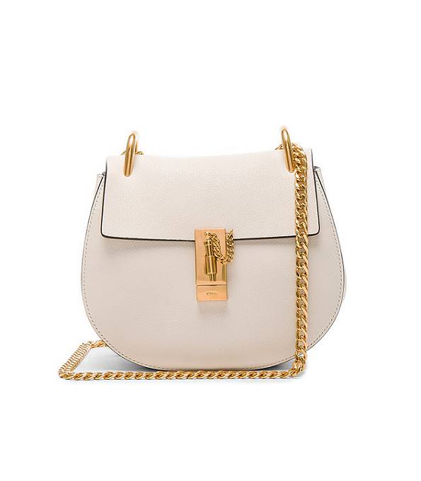 Chloe Drew White Original Calfskin Leather Mini Shoulder Bag