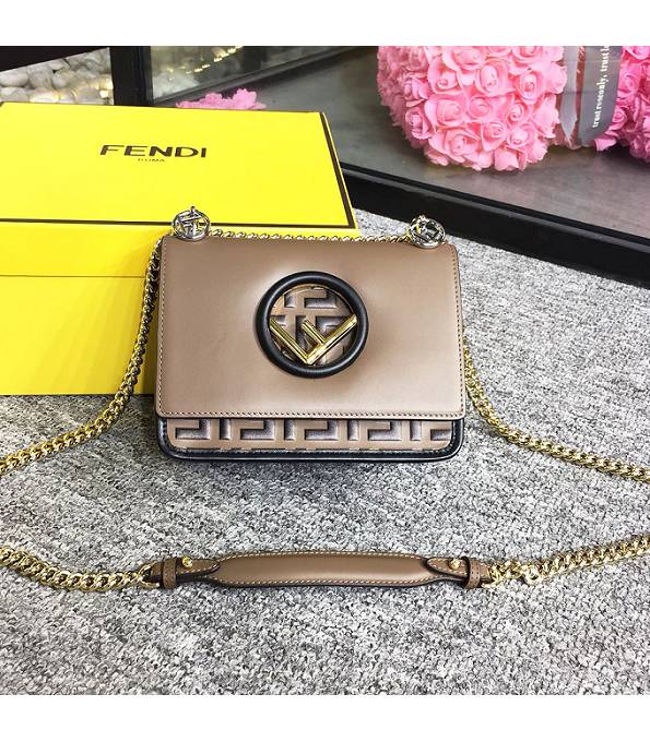 Fendi Kan I F Brown Original Leather 19cm Mini Crossbody Bag