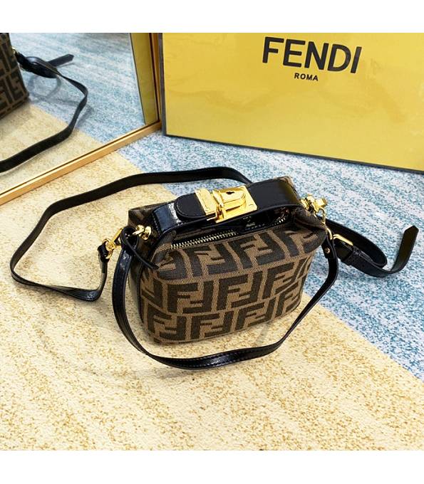 Fendi Vintage FF Black Original Oil Wax Calfskin Leather Cosmetic Case